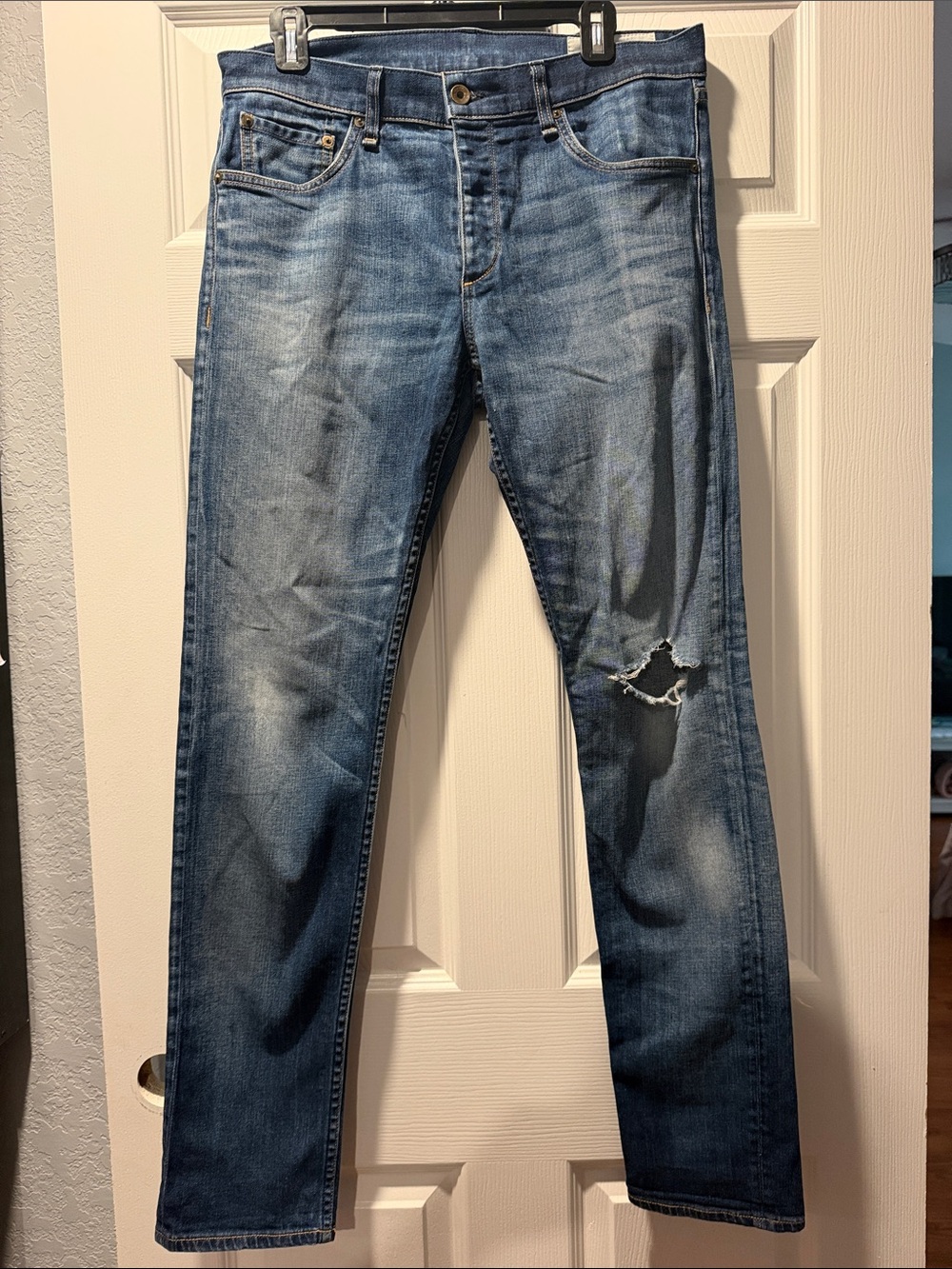 rag & bone Skinny Distressed Blue Jeans